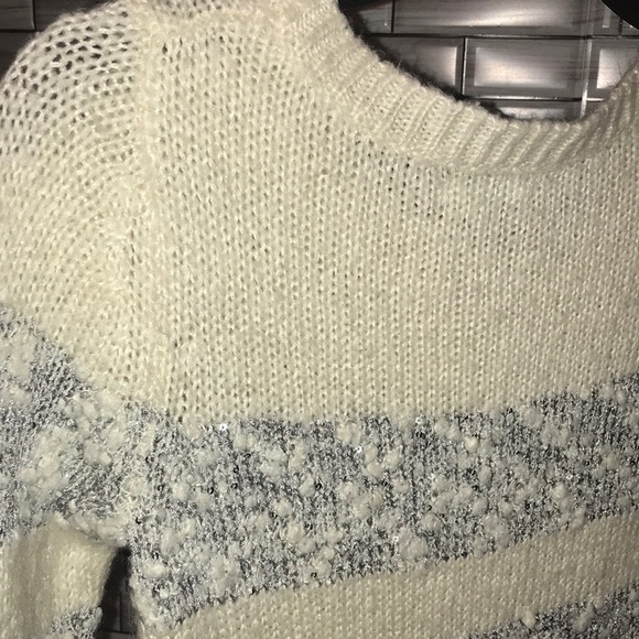Maurices Gray and White Cowl Neck Sweater - Picture 8 of 12